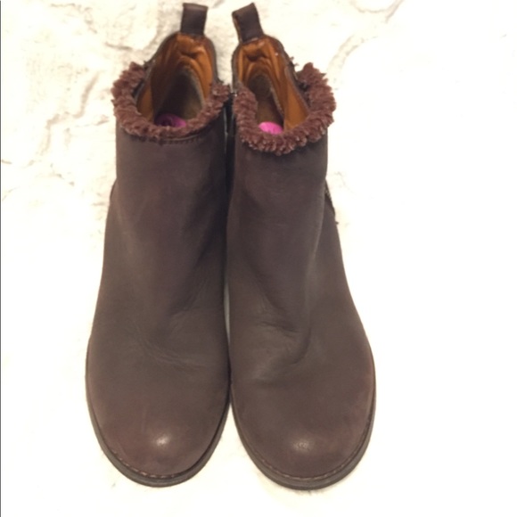 Lucky Brand Leather Faux Fur Ankle Bootie 8.5 - Picture 3 of 5